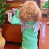 Cão vestuário laço colete roupas de cão algodão pequeno para cães roupas pet outfits bonito verão yorkies impressão verde menina menino ropa para perro x0904