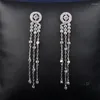 Orecchini a bottone Elegante grande orecchino a goccia CZ Nappa Argento Colore Regalo di San Valentino per donna di lusso YME5759