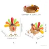 Candle Holders QX2E Turkey Tealight Holder Thanksgiving Sitting Standing
