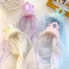 Hårtillbehör prinsessan tiara klipp glittery slöja barn för spelning födelsedagsfest baby flicka