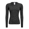 Chemises de Yoga élastiques pour femmes, à manches longues, en maille fine, veste de Sport, de course, à séchage rapide, noir, Fiess, hauts, Lu-083