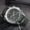 Omeg Wrist Watch for Men 2023 Mens Watches Five Needles Tous cadrages Travail Quartz Top Brand Luxury Chronograph Chronograph Fashion Steel and Leather Strap