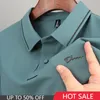 Polos pour hommes 2023 Corée Mode Glace Soie À Manches Courtes Tshirt Été Business Marque Broderie Polo Chemise Hommes Vêtements Camisas Y Blusas 230901