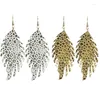 Dangle Earrings CPOP Feather Guit Goat Leather for Women Fashion Glitter Pendant Leaf Actions Exclies Jewelry Association