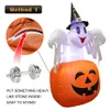 Objets décoratifs Figurines gonflables d'Halloween Citrouille et fantôme avec chapeau de sorcière Lumière LED effrayante pour la décoration de la maison et de la cour extérieure 230901