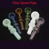Mini Colorful 12cm Glass Spoon Smoking Pipes Thick heady Newest Gourd Hand Made tobacco dry herb pipe