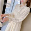 Casual Dresses Autumn/winter Sweet Black And The 2023 Long-sleeved Gentle Temperament Waist Bud Silk Is Female Dress