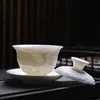 Наборы чайной посуды, керамика Gaiwan, 150 мл, рельефный дракон и феникс, узор кунг-фу, чайник, набор посуды, миски 230901