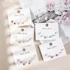 Kolczyki stadnorskie 3 pary/Zestaw Słodka Korea Cisin Cardboard Ear Post Post Zestaw MultiColor Heart for Girls Women Jewelry 1 cm