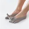 Herrstrumpor Herr 5Prairs Mesh Invisible Breatble Sweat-Absorbering Short Sock Non Slip Five Toe High Quality