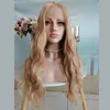 Lace Wigs Marquesha T-part Curly Synthetic Lace Front Wig for Women Glueless Heat Resistant Fiber Gloden Blonde Lace Wig 230901