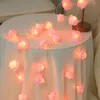 Other Event Party Supplies LED Rose Flower String Lights USBBattery Operated Fairy Christmas Led Outdoor Lighting Strings Garden Decoration 230901