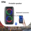 Alto-falantes portáteis Dual 3 '' Caixa De Som Bluetooth Portátil Sem Fio Outdoor Boombox Bass Coluna Grande Home Party Speaker Suporte Rádio FM Luzes LED HKD230905