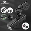 Luzes de bicicleta ROCKBROS Luz frontal de bicicleta IPX6 à prova de chuva Tipo-c Luz de bicicleta recarregável 1000LM Farol de ciclismo LED Lanterna MTB Lâmpada de bicicleta 230904