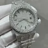 Vvs Ap Style Moissanite Watch 2023 Iced Out Relógio de pulso Top Quality Eta Luxury Sapphire Relógios Rose Gold Case Pass Test Automatic Iced Out Shiny Watch