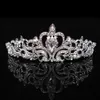 Brillante círculo completo Tiaras desfile pétalo claro diamantes de imitación austriacos rey reina princesa coronas boda novias novias corona fiesta H182j