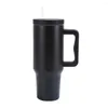 Canecas 40oz copo de café de isolamento de aço inoxidável com alça garrafa térmica palha no carro caneca de vácuo