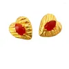 Boucles d'oreilles pendantes LONDANY en forme de coeur goutte intégrée cristal blanc Agate rouge tempérament européen et américain