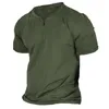 T-shirts pour hommes Big Hommes Summer Fashion Tendance Grand Sports de plein air Respirant Zipper Manches courtes pour l'entraînement