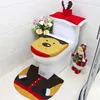 Toilet Seat Covers 3pcs Christmas Lid Decorative Carpet Set Bathroom Cartoon Cute Decoration Santa Claus Theme Pattern Cover