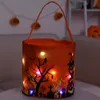 Faux Floral Greenery Tas Halloween Baru Labu Bercahaya Permen Portabel Anak Aad Aak Peraga Ember Festival Hantu Dekorasi DIY Pesta 230904