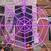 Other Event Party Supplies Halloween Spider Web Lights 3.6meter Giant LED Spider Net for Indoor Outdoor Halloween Garden Yard Haunted House Decoration 230904