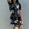 Casual Dresses Summer Lady Sexy Dress Flower 3D Printed Fashion Trendy Women's Body