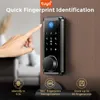 Dörrlås Tuya Bluetooth Mobile Unlock FingerPrint Smart Door Lock Magnetic Password Temporary Keyless Entry Electric Lock Support Gateway HKD230903