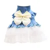 Vêtements pour chiens Robe d'été Pet Cat Année Fête Chihuahua Fille Mariage Jean Jupe Chiot Sortir Vêtements Pour Petits Chiens Moyens