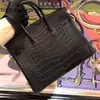 Sacs de créateurs Sacs à main pour femmes Crocodile 5A Tous les sacs en cuir d'alligator noirs à la main 25cm Femme Portable Luxurys Grande capacité ont logo L68c