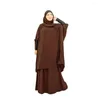 Vêtements ethniques Burqa Jilbab Capuchon Khimar Femmes Couverture complète Musulman Traditionnel Ramadan Eid Abaya Kaftan Robe de prière Tops Jupe Ensemble