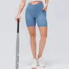 Damesbroeken NWT 7 "Ribber Sexy Cross Taille Fitness Yoga Booty Shorts Atletische Sport Hoge Gym StretchyThick Kort 230901