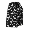 Herren Shorts Gothic Print Board Halloween Weiße Fledermäuse Hawaii Strand Muster Sport Fitness Schnell trocknende Badehose Geschenk