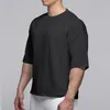 Erkek Tişörtleri O boyun boyunlu Kısa Kollu İnce Mesh Patchwork Erkekler T-Shirt Yaz Düz Renk Gevşek Spor Tee Gömlek Sokak Giyin
