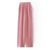 Women s Pants s winter Wide leg 100 Merino Wool Knit Trousers Casual Loose High waisted wool trousers fashion Shiny Silk 230901