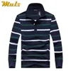 Hommes Polos coton hommes à manches longues Polo printemps automne rayé mâle robe classique affaires père cadeau livraison directe 230904