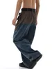 Męskie dżinsy houzhou patchwork workowate szerokie nogi dżinsy Panto Mężczyźni w trudnej sytuacji dżinsowe spodnie męskie japońskie japońskie streetwear safari w stylu swobodnym 230904