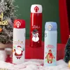 Tasses Plats Ustensiles 500 ml Bouteille d'eau isolée de Noël en acier inoxydable Thermos Cup Cartoon Santa Portable Cup Cadeaux de Noël pour enfants Nouvel An x0904