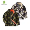 Jackor Svelte i 210 år småbarn och unga pojkar Fullzip Camo Polar Fleece Jacket Sweatshirt Outwear Children Clothing 230904