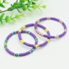 Charm Bracelets Bohemian Ethnic Style DIY Handmade Bead String Ladies Bracelet Bangle Blue Enamel Fashion Beach Stretch