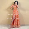 Casual Dresses French Super Immortal Fragmented Flower Large Swing Skirt 23 Summer Dress With Split Bottom Nanyou