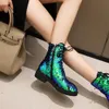 Stivali in tessuto con paillettes che cambiano colore Autunno e inverno Stivali da donna alla moda Scarpe magiche multicolori che cambiano colore Scarpe magiche con paillettes Cerchio 230918