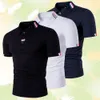 Polos pour hommes Couleur unie Polos pour hommes Chemises à manches courtes Casual Mode Été Revers Mâle Tops 230901