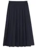 Skirts Japanese Preppy Style Women Elastic Waist Long Midi Skirt Ladies Fashion Party Female Pleated Girls School Uniform 230901