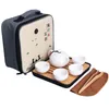 Teetassen Chinesisches Set Tragbare Reise Kung Fu Keramik Teekanne Teaset Gaiwan Tasse Topf Tasche Caddy Kaffee 230901