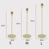 Ljusstakar 5st Gold Candlestick Wedding Table High-Ben Stand Christmas Ornament Bar Home Decor