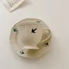 Tazze Piattini Vintage Ceramica Tazza da caffè espresso Latte Estetica Piattino cinese Set da tè Riutilizzabile Taza Ceramica Articoli per la casa