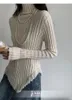 Maglioni da donna dolcevita maglione da donna nappa autunno inverno pullover con spacco laterale top moda coreana maglia lunga basic