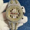 Top Clone Ap Diamond Diamonds Watch Pass Test Quartz Movement VVS Iced Out Sapphire Watch Ston 2023 Gold Sier VVS Top Quality Automatic Out 2-Tone