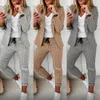 2024 Nuovo set casual a controllo a due pezzi Domande Designer Blazer Set di abbigliamento casual di alta qualità Ladies Office Business Coats Set